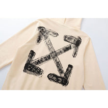 Off White hoodie stereoscopic sketch arrow pattern pullover hooded