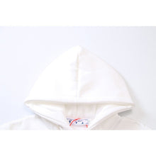 OW Color Letter Arrow Pattern Pullover Fleece Hooded Sweater