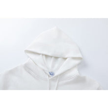 OW Blue Letter Arrow Pattern Pullover Hooded Sweater