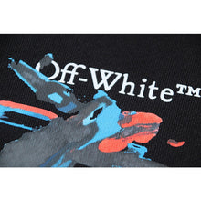 OW graffiti paint print pattern pullover hooded sweater