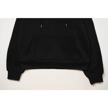 OW large letter print pattern fleece hooded sweater