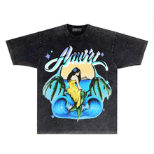 Amiri Washed Distressed T Shirt Printed Trendy Pure Cotton
