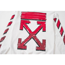 Off White hoodie红色渐变箭头图案连帽
