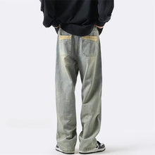 Men Jeans Spring Retro Straight-Leg Pants