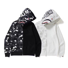 Bathing Ape Bape Hoodie Camouflage Stitching Sweatshirt Luminous Hooded Zipper Fleece Jacket