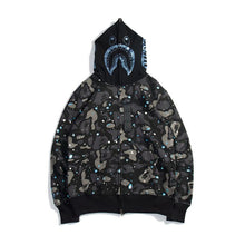 Bathing Ape Bape Hoodie Starry Sky Sweater Black and White Starry Sky Blue Shark Hat Printed Casual Hooded Sweater