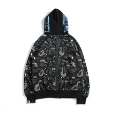 Bathing Ape Bape Hoodie Starry Sky Sweater Black and White Starry Sky Blue Shark Hat Printed Casual Hooded Sweater