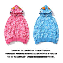 Bathing Ape Bape Hoodie Blue Jellyfish Ghost Fire Camouflage Shark Sweater Hooded Coat Casual Fashion Brand Zip Hoodie