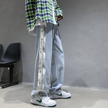 Men Jeans Breasted Jeans Straight Loose Hip Hop Casual Trousers