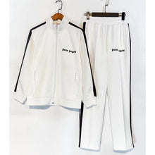 Palm Angels sweatshirt & sweatpants Two-piece set Black and white stripes Striped zip-up cardigan