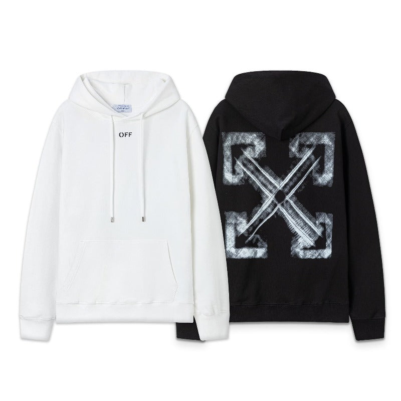 OW Phantom Arrow Pattern Pullover Hooded Sweater