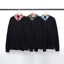 Bathing Ape Bape Hoodie Fall/Winter Double Hood Camouflage Shark Head Zipper Fleece Padded Coat Sweatshirt