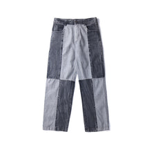 Men Jeans Washed Old Baggy Straight Trousers Tie-Dye Denim Trousers