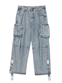 Men Jeans Wide Leg Jeans Men Straight Loose Trousers