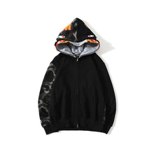 Bathing Ape Bape Hoodie Autumn and Winter Camouflage Shark Double Hood Sweatshirt Couple Coat Hip Hop Men and Women