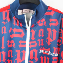 Palm Angels sweatshirt All-over letter printing zip-up cardigan
