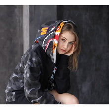 Bathing Ape Bape Hoodie Tiger Head Shark Double Hood Sweater Camouflage Hoodie Youth Hooded Sweater Casual Coat