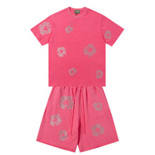 Denim Tears T shirt & Shorts 2 Piece Set Rhinestones
