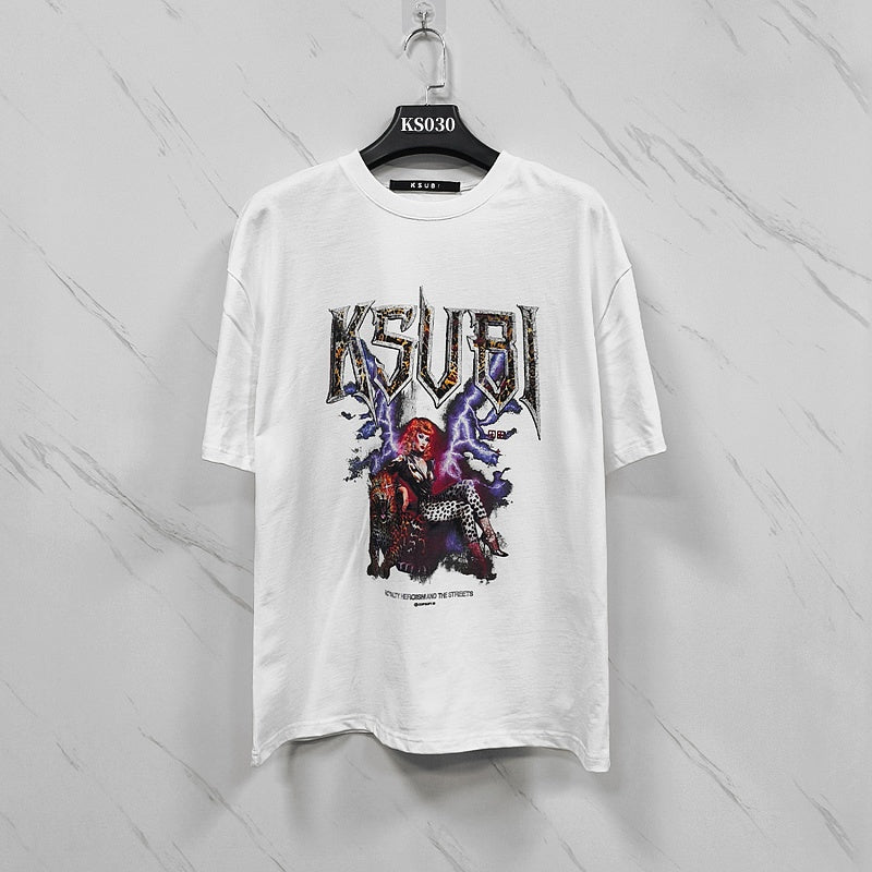 KSUBI T SHIRTS High-quality 260g 32-count double-yarn pure cotton streetwear—suitable for all seasons.
