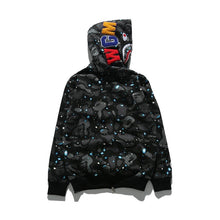 Bathing Ape Bape Hoodie Autumn and Winter Men's Shark Luminous Camouflage Brushed Shark Sweater Men's Hooded Casual Coat