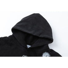 OW portrait oil painting pattern pullover hooded sweater