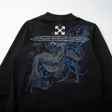 Off White hoodie pocket letter portrait pattern pullover