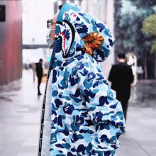 Bathing Ape Bape Hoodie Shark Double Hood Men's and Women's Cardigan Zip Sweater