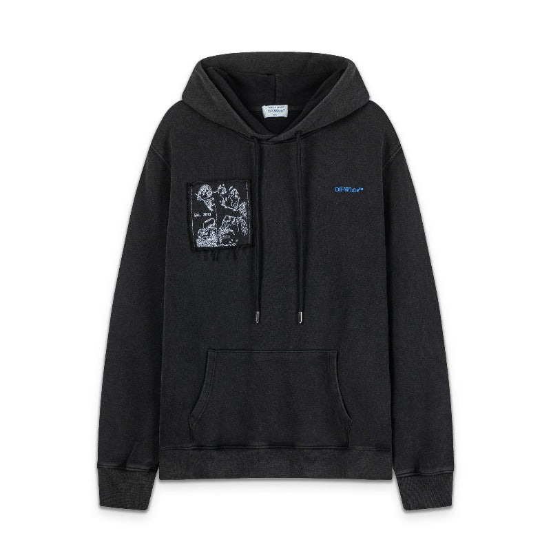 Off White hoodie pocket letter portrait pattern pullover
