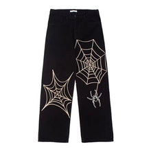 Men Jeans Winter Print Loose Wide Leg Jeans
