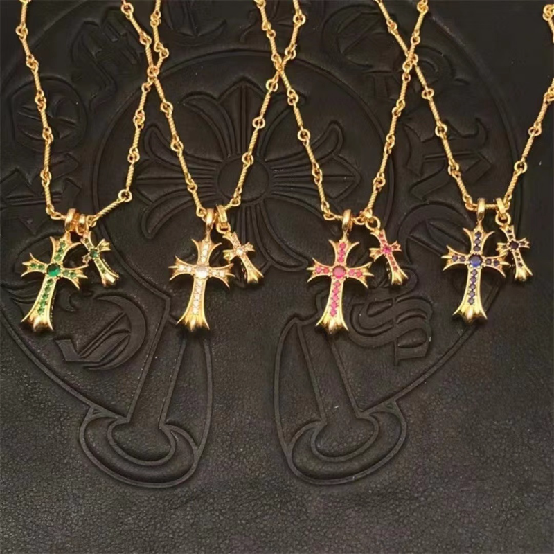 Chrome Hearts Necklace Bamboo Necklace Double Cross Men's and Women's Necklaces