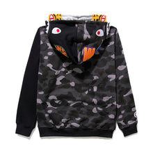 Bathing Ape Bape Hoodie Tiger Head Shark Double Hood Sweater Camouflage Hoodie Youth Hooded Sweater Casual Coat