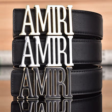 Amiri Belt Black linen leather texture
