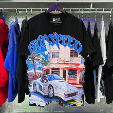 Godspeed T Shirts Convenience Store White Car Printing Cotton Casual Short Sleeve Men's and Women's