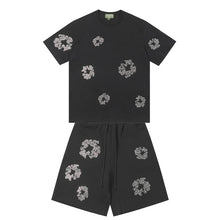 Denim Tears T shirt & Shorts 2 Piece Set Rhinestones