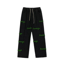 Men Jeans Flocking Embroidered Jeans Men's Spring and Autumn Loose Straight-Leg Wide-Leg Pants