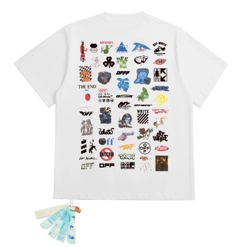 OFF WHITE T SHITRS High-quality 100% pure cotton streetwear