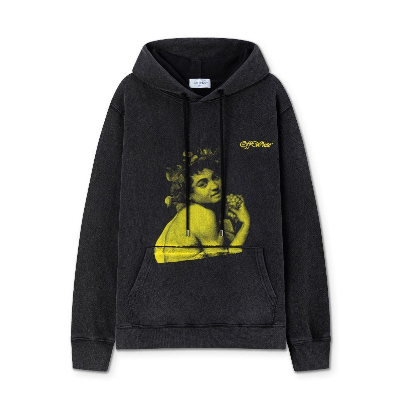 OW Bath Portrait Letter Pattern Pullover Hooded Sweater