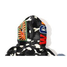 Bathing Ape Bape Hoodie Double Hat Luminous Camouflage Cardigan Zip Hooded Velvet Shark