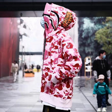 Bathing Ape Bape Hoodie Shark Double Hood Men's and Women's Cardigan Zip Sweater