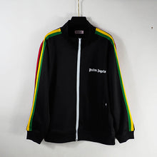 Palm Angels sweatshirt rainbow Striped zip-up cardigan