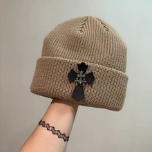 CHH  Heart Beanie Vintage Cross Wool Knitted Hat
