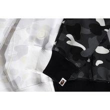 Bathing Ape Bape Hoodie shark head black and white luminous color matching sweater