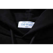 OW cartoon inkjet arrow pattern hooded sweater