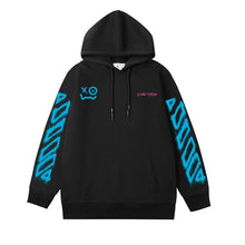 OW cartoon inkjet arrow pattern hooded sweater
