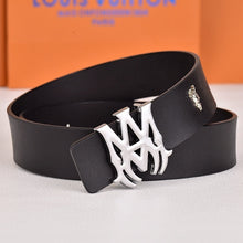 Amiri Belt Black cross pattern Golden deer logo