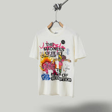 Travis Scott T Shirts Cactus Jack x Utopia x SAINT joint doll flame hellhound print short sleeve