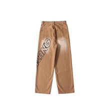 Men Jeans Vintage Brown Jeans Oversize Overalls