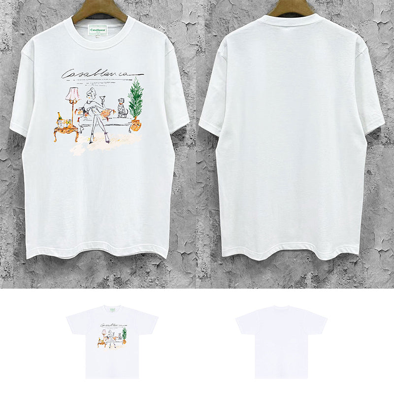 Casablanca T Shirts Street High-quality pure cotton