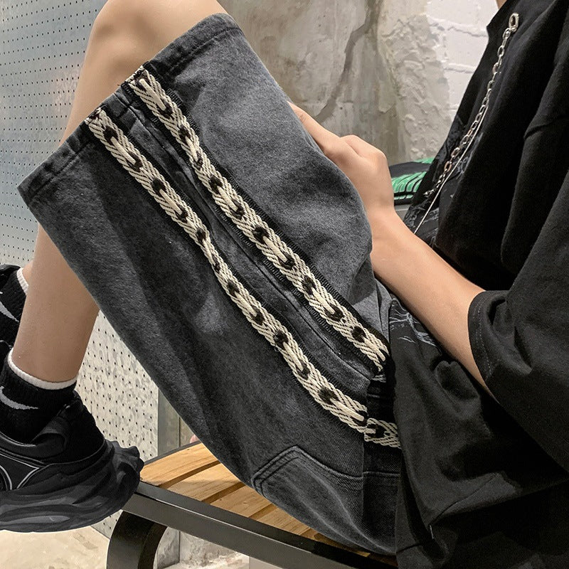 Men Jeans Summer Loose Straight Casual Shorts