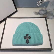 CHH  Heart Beanie Vintage Cross Wool Knitted Hat